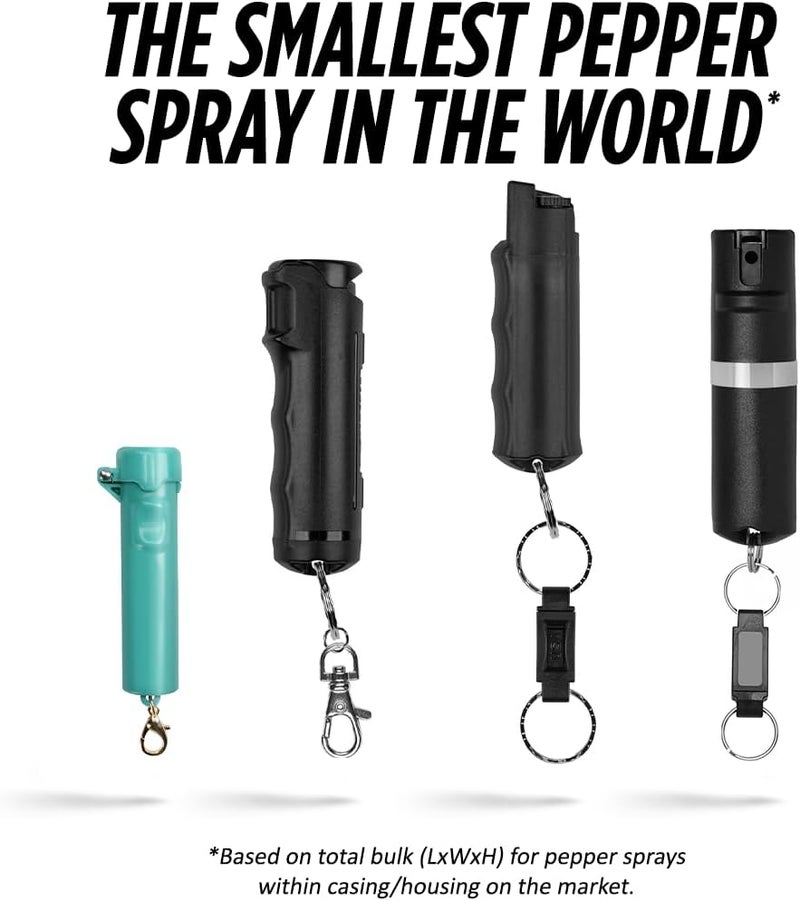 Guard Dog Security Packin' Heat, World’s Smallest Pepper Spray Self Defense for Women, Police Strength with Keychain Snap Clip, Compact Design, Long Range, UV Dye, Push-Button Safety Cap - Image 2